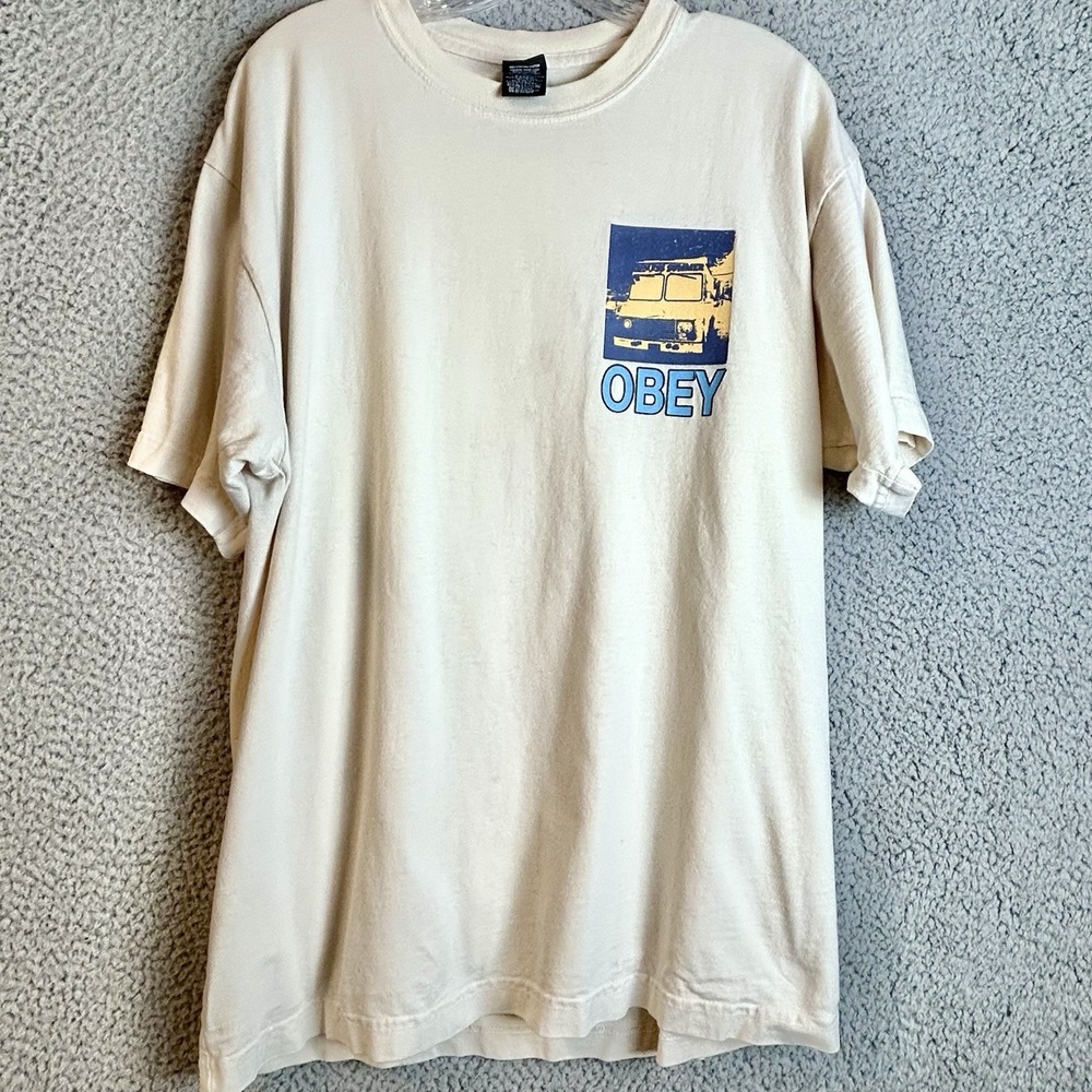 OBEY  The Endless Summer T Shirt Size Large Double Sided Graphic Tee